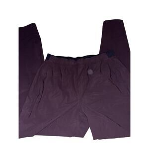 Lululemon Mens Discipline Pants Size L Burgundy 4 Pockets Nylon Blend Tear Tag